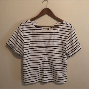 J Crew Striped Short Sleeve Top